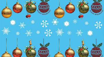 Mẫu decal trang trí noel quả cầu Noel sắc màu và những bông tuyết